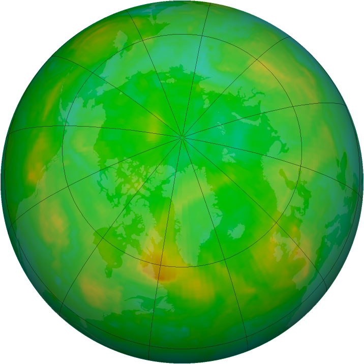 Arctic ozone map for 08 July 2004
